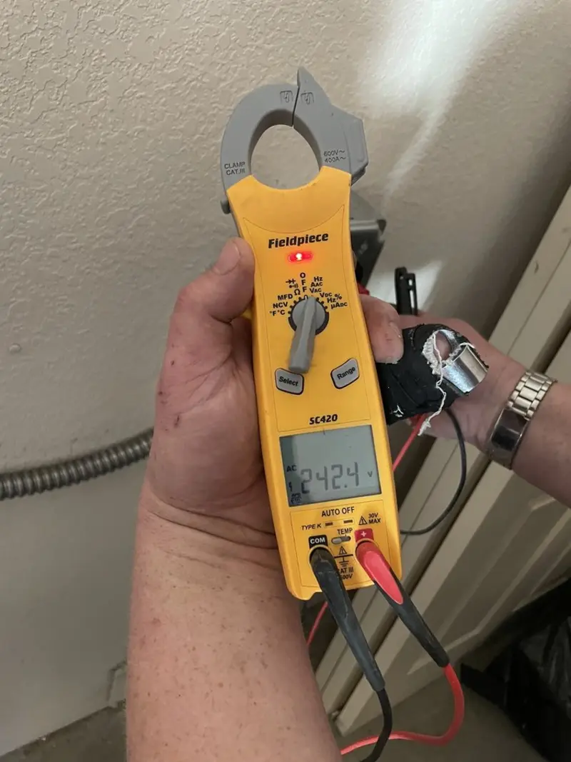 Voltage testing with clamp meter during Generator Installation in Plainsboro